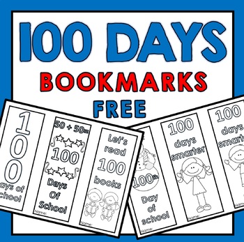 100 days of school   FREE bookmarks