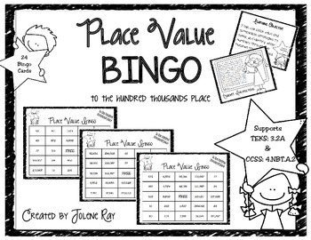 3rd Grade Place Value Bingo (to hundred thousands): TEKS 3