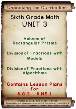 6th Grade Math: Unit 3 Common Core Lesson by J and J Math and More  Teachers Pay Teachers