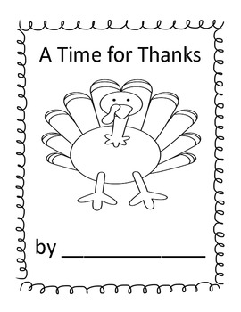 A Thanksgiving Book: "I Am Thankful for..." Student Writin