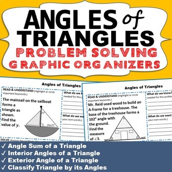ANGLES OF TRIANGLES Word Problems with Graphic Organizers