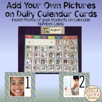 Add Your Own Pictures: Dotted Daily Calendar Cards