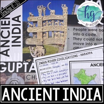 Ancient India PowerPoint and Guided Notes {Harappa, Maurya, Gupta}
