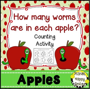 Apple Activity ~ Worms in Apple Counting Activity