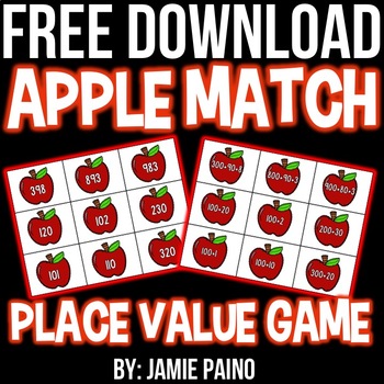 Apple Place Value Card- FREEBIE