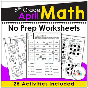 April NO PREP Math Packet - 5th Grade