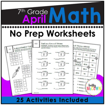 April NO PREP Math Packet - 7th Grade