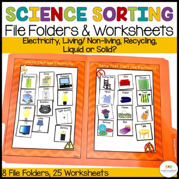 Autism and Special Education Science Sorting File Folders and Worksheets