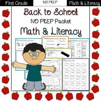 Back to School: 1st Grade NO PREP Math & Literacy bundle