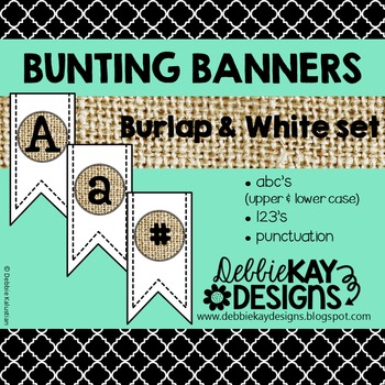 Bunting Banners - Burlap & White