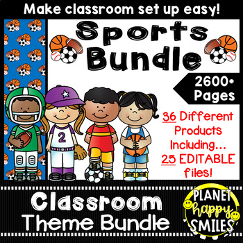 Classroom Decor Theme Bundle ~ Sports Theme, Planet Happy Smiles