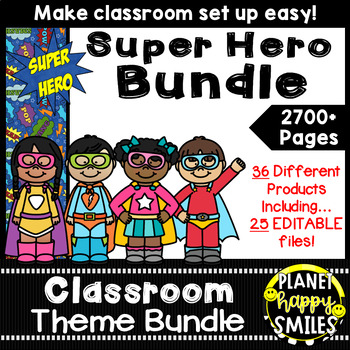 Classroom Decor Theme Bundle ~ Super Hero Theme