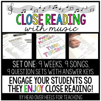 Close Reading With Music-Engage Your Readers! {Set One}