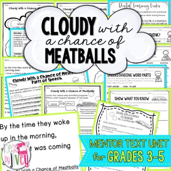Cloudy With a Chance of Meatballs Reading Unit