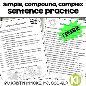 Compound Sentence Packet - No prep - FREEBIE!
