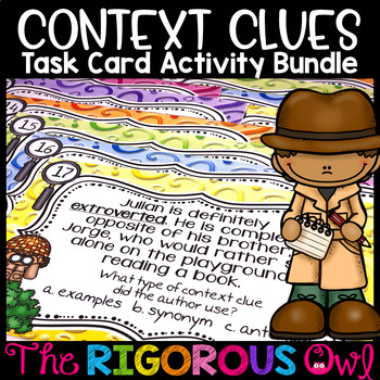 Context Clues Task Card Activity Bundle
