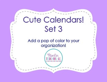 Cute Calendars - Set 3