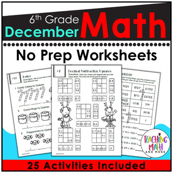 December NO PREP Math Packet - 6th Grade