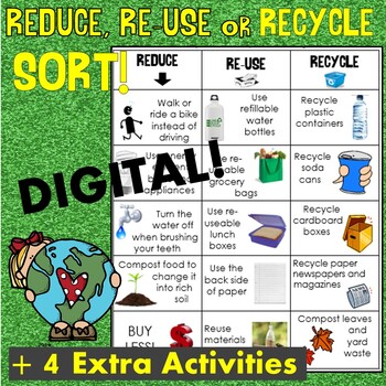 Earth Day Sort: Reduce, Reuse and Recycle... by ...