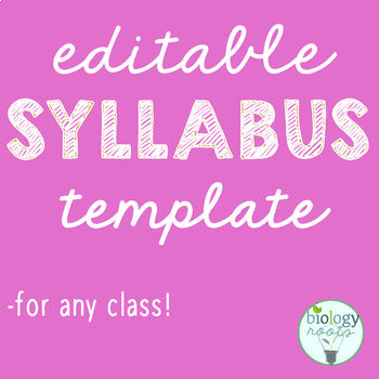 Editable Syllabus Template