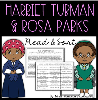 free harriet tubman  rosa parks comparing sortmrs