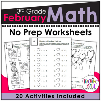 February NO PREP Math Packet - 3rd Grade