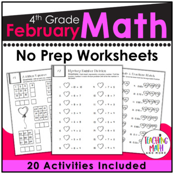 February NO PREP Math Packet - 4th Grade