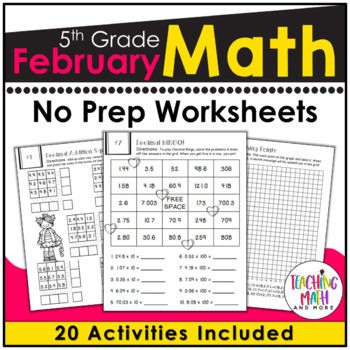 February NO PREP Math Packet - 5th Grade