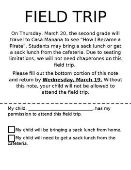 school trip notice to students