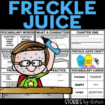 Freckle Juice Book Questions, Vocabulary, & Freckle Juice Craft