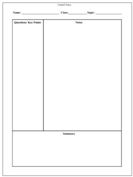Cornell Notes Template by Laura Torres | Teachers Pay Teachers
