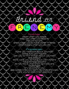 Friend or Frenemy Poster - Lessons for Girls - Drama Free Class