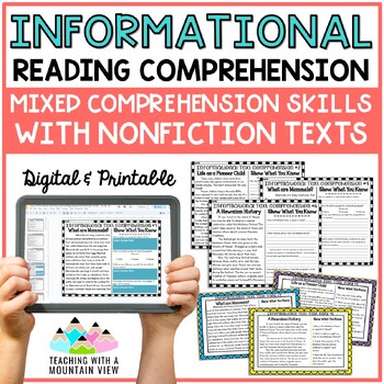 Informational Text Reading Skills Task Cards { Comprehension Skill Review }