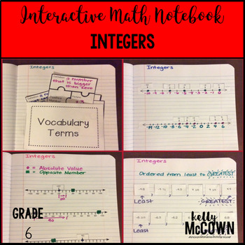 Interactive Math Notebook: Integers {Grade 6}