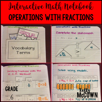 Interactive Math Notebook: Operations with Fractions {Grade 6}