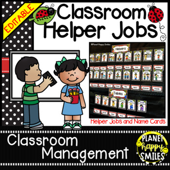 Classroom Helper Jobs (EDITABLE) ~ Ladybug Theme