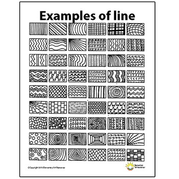 Line Pattern Handout One Page Elements of Art... by Elementary Arts