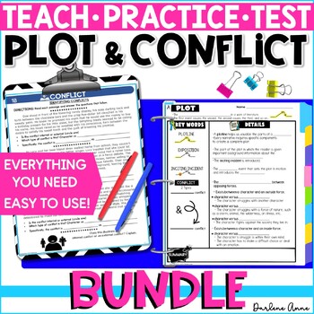 PLOT AND CONFLICT POWERPOINT AND NOTES: TEACH, PRACTICE, TEST