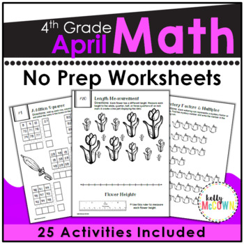April NO PREP Math Packet - 4th Grade