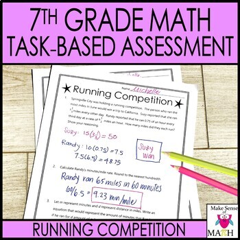 Math 7 Task-Based Assessment Rational Numbers Tables Graph