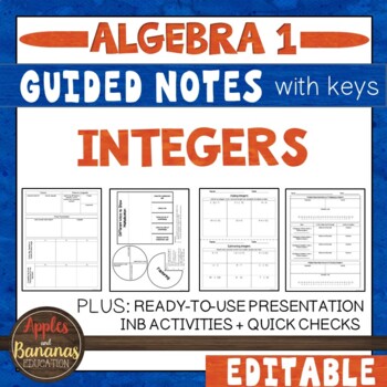 Integers - Interactive Notebook Activities