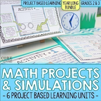 Math Projects Bundle - Place Value, Geometry, Measurement, Data and Telling Time