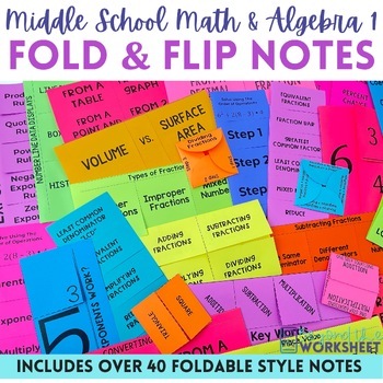 Middle School Math Foldable Style Notes
