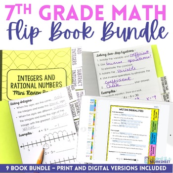 Mini Tabbed Flip Book Bundle for 7th Grade Math