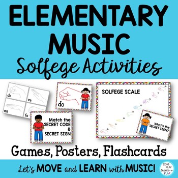 Music Decor Kodaly Solfege Posters and Games in Primary Colors
