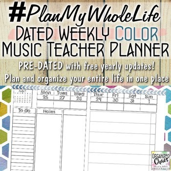 Music Teacher Entire Life Planner and Organization Binder: