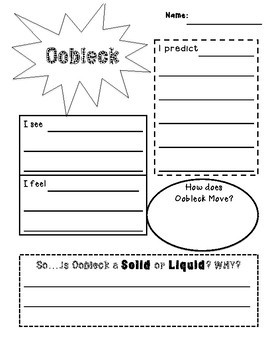 Oobleck Experiment Worksheet by The Magic of Learning | Teachers Pay