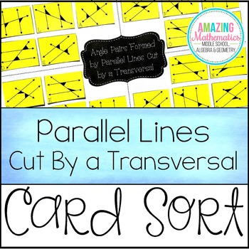 Parallel Lines Cut By A Transversal Card Sort
