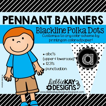 Pennant Banners - Blackline Polka Dots
