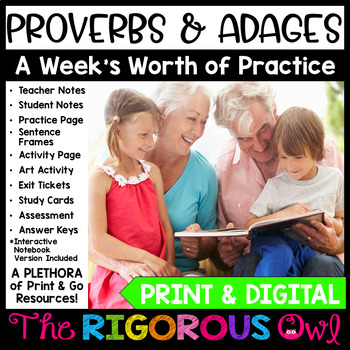 Proverbs & Adages Week Long Lessons Common Core Aligned